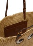 细节 - 点击放大 - ANYA HINDMARCH - Shag Eyes Raffia Leather E/W Tote