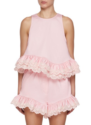 首图 - 点击放大 - KIKA VARGAS - Li Cotton Blend Ruffle Top