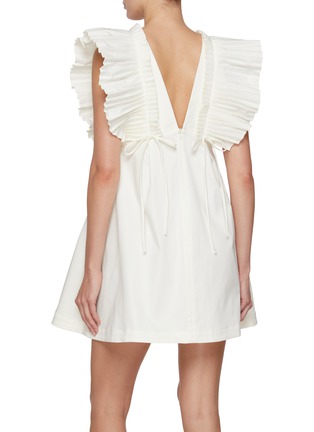 背面 - 点击放大 - KIKA VARGAS - Francine Ruffle V-Neck Mini Dress