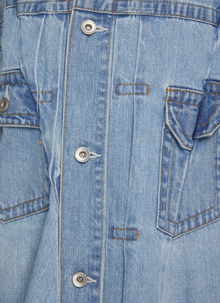  - SACAI - 褶裥牛仔连衣裙