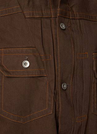  - SACAI - 褶裥牛仔连衣裙