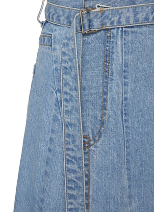  - SACAI - 系带褶裥牛仔中长半身裙