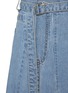  - SACAI - 系带褶裥牛仔中长半身裙