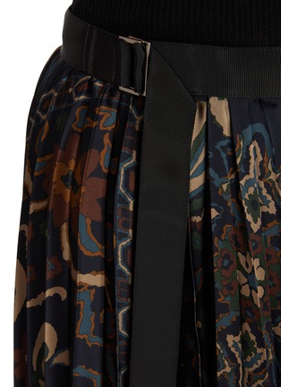  - SACAI - 印花褶裥中长半身裙