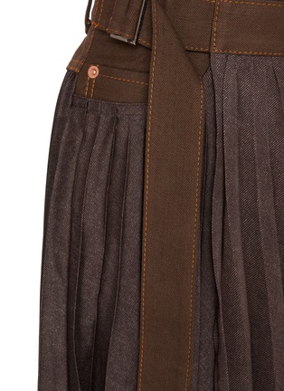  - SACAI - 百褶牛仔中长半身裙