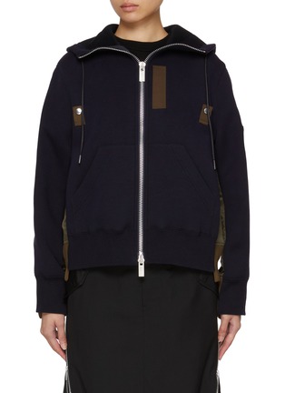 首图 - 点击放大 - SACAI - Hybrid Sponge Sweat Zip Up Hoodie