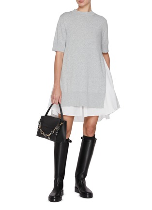 模特儿示范图 - 点击放大 - SACAI - Hybrid Shirt Interior Cotton T-shirt Dress