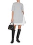 模特儿示范图 - 点击放大 - SACAI - Hybrid Shirt Interior Cotton T-shirt Dress