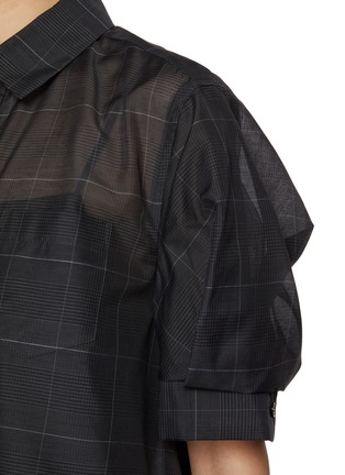  - SACAI - 微透视格纹衬衫