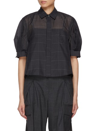 首图 - 点击放大 - SACAI - 微透视格纹衬衫
