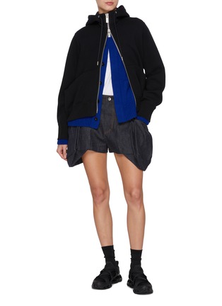 模特儿示范图 - 点击放大 - SACAI - 羊毛罗纹针织开衫