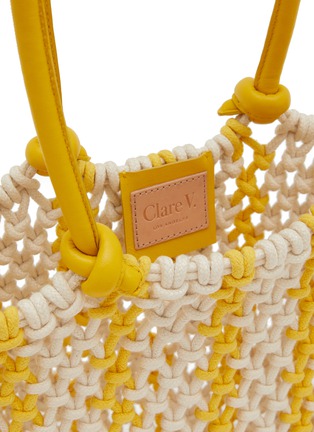 细节 - 点击放大 - CLARE V - Sandy Cotton Leather Tote Bag