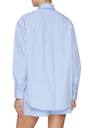 背面 - 点击放大 - SPORTY & RICH - X Hotel du Cap-Eden-Roc Script Striped Cotton Shirt
