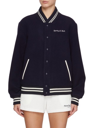 首图 - 点击放大 - SPORTY & RICH - X Hotel du Cap-Eden-Roc Crest Wool Varsity Jacket