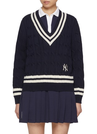 SPORTY & RICH | x The New York Yankees Cotton Cable Knit Sweater