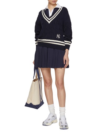 SPORTY & RICH | x The New York Yankees Cotton Cable Knit Sweater