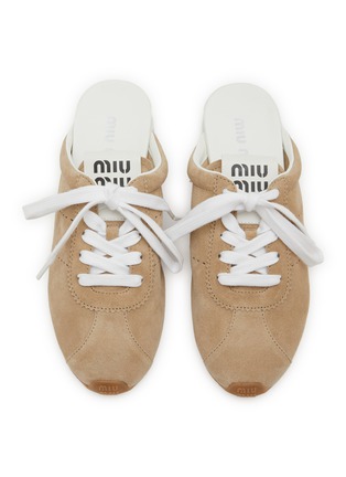 细节 - 点击放大 - MIU MIU - Plume Suede Mules