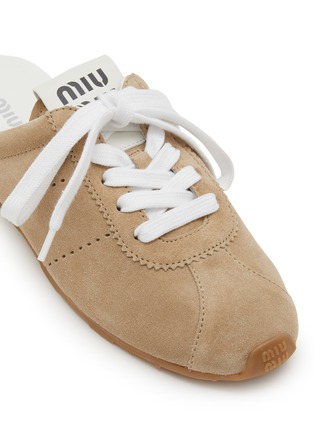 细节 - 点击放大 - MIU MIU - Plume Suede Mules