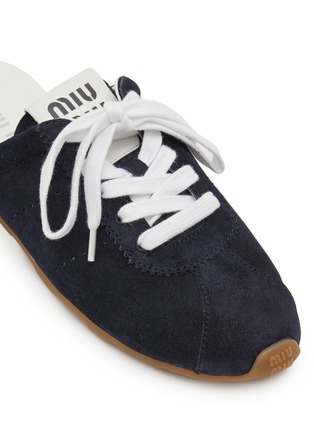 细节 - 点击放大 - MIU MIU - Plume Suede Mules
