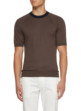 首图 - 点击放大 - EQUIL - Contrast Crewneck Cotton Knit T-shirt