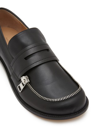 细节 - 点击放大 - JW ANDERSON - Biker Zip Trim Leather Moccasins