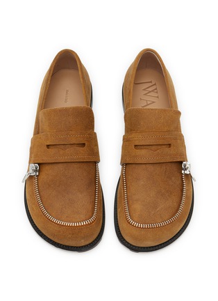 细节 - 点击放大 - JW ANDERSON - Biker Zip Trim Suede Moccasins