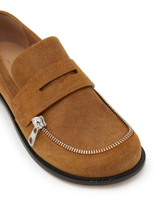 细节 - 点击放大 - JW ANDERSON - Biker Zip Trim Suede Moccasins