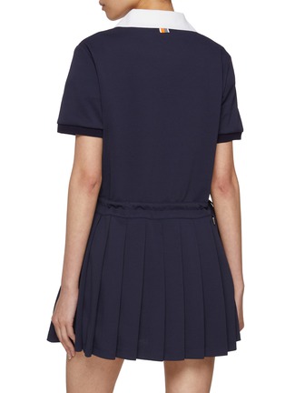 背面 - 点击放大 - SOUTHCAPE - Contrast Collar Pleated Dress