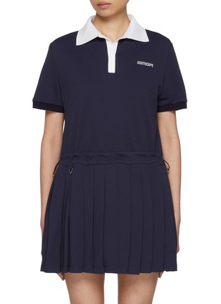 首图 - 点击放大 - SOUTHCAPE - Contrast Collar Pleated Dress