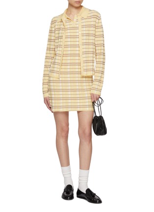 模特儿示范图 - 点击放大 - GUEST IN RESIDENCE - Elle Plaid Polo Shirt
