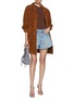 模特儿示范图 - 点击放大 - MOTHER - The Flutter Frayed Hem Denim Shorts