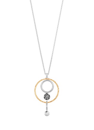 细节 - 点击放大 - JOHN HARDY - Dot Hammered 18K Gold Sterling Silver Long Drop Pendant Necklace — Size 34-36