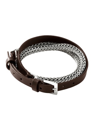 细节 - 点击放大 - JOHN HARDY - Icon Extension Sterling Silver Leather Bracelet — Size UM