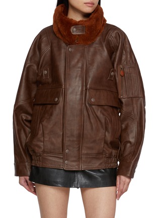 首图 - 点击放大 - R13 - Shearling Collar Leather Flight Jacket