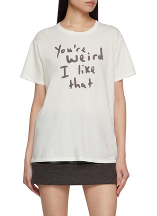 首图 - 点击放大 - R13 - You're Weird I Like That Print Cotton Cashmere T-Shirt