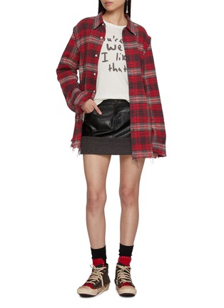 模特儿示范图 - 点击放大 - R13 - You're Weird I Like That Print Cotton Cashmere T-Shirt