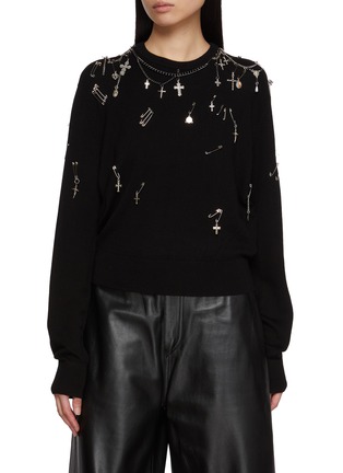 首图 - 点击放大 - R13 - Embellished Crewneck Merino Wool Sweater
