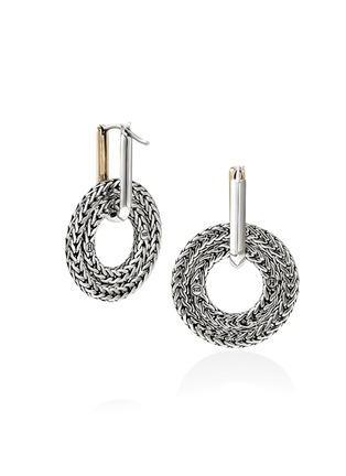 细节 - 点击放大 - JOHN HARDY - Rata 14K Gold Sterling Silver Drop Earrings