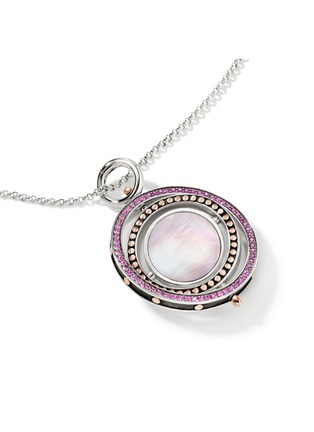  - JOHN HARDY - Moon Door 18K Rose Gold Sterling Silver Sapphire Mother Of Pearl Necklace — Size 26-28