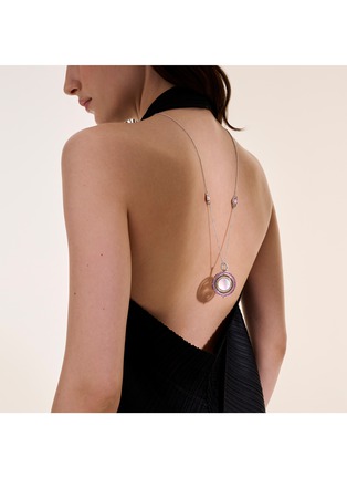  - JOHN HARDY - Moon Door 18K Rose Gold Sterling Silver Sapphire Mother Of Pearl Necklace — Size 26-28