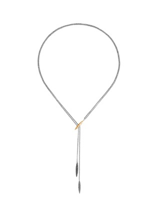 首图 - 点击放大 - JOHN HARDY - Classic Chain 18K Gold Sterling Silver Black Sapphire Spinel Spear Necklace — Size 25