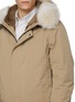  - YVES SALOMON - Rabbit Fur Coyote Trim Cotton Blend Blouson Jacket