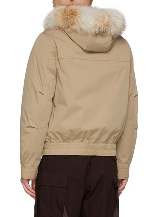 背面 - 点击放大 - YVES SALOMON - Rabbit Fur Coyote Trim Cotton Blend Blouson Jacket