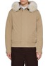 首图 - 点击放大 - YVES SALOMON - Rabbit Fur Coyote Trim Cotton Blend Blouson Jacket