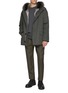 模特儿示范图 - 点击放大 - YVES SALOMON - Rabbit Fox Lining Short Parka Coat