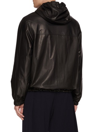 背面 - 点击放大 - YVES SALOMON - Reversible Leather Hoodie