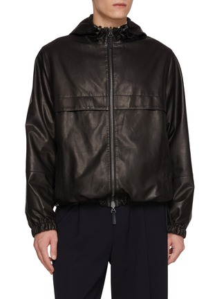 首图 - 点击放大 - YVES SALOMON - Reversible Leather Hoodie