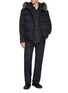 模特儿示范图 - 点击放大 - YVES SALOMON - Fox Fur Trim Technical Down Waistcoat