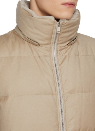 细节 - 点击放大 - YVES SALOMON - Fur Trim Wool Silk Puffer Vest