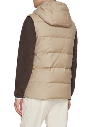背面 - 点击放大 - YVES SALOMON - Fur Trim Wool Silk Puffer Vest
